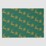 Elegant Merry Christmas Gold santa Deer xmas Patt Seidenpapier<br><div class="desc">Elegant Frohe Weihnachts Gold Santa Deer Weihnachten Muster</div>