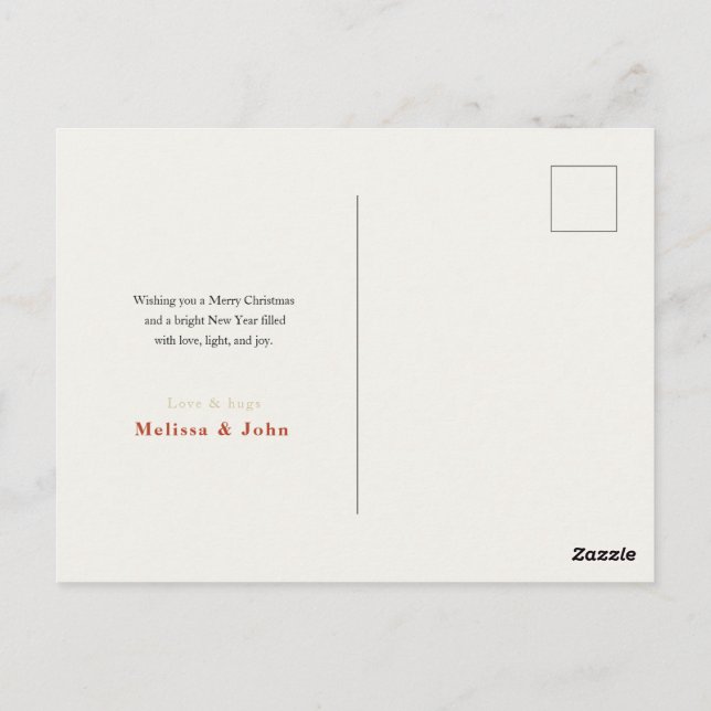 Elegant Merry Christmas Greeting Card Postkarte (Rückseite)