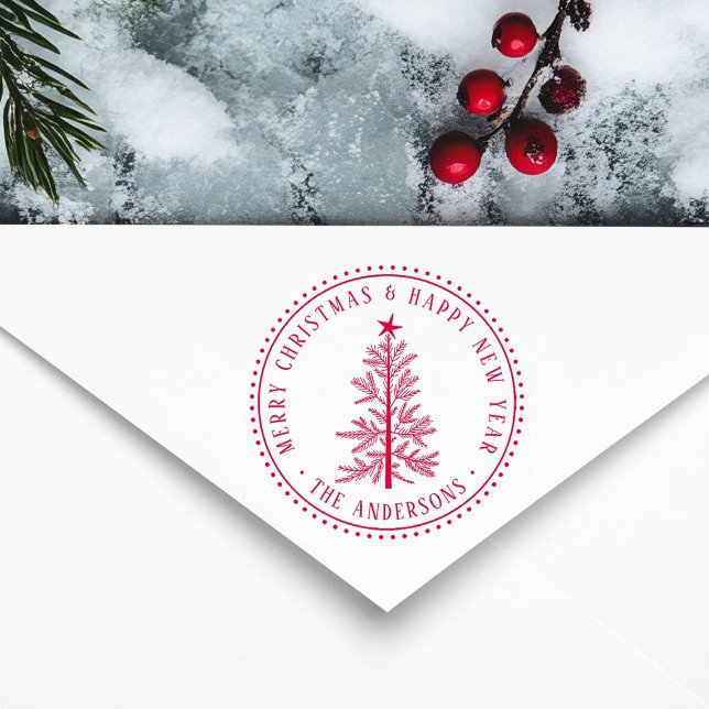 Elegant Merry Christmas & Happy New Year  Gummistempel (Von Creator hochgeladen)