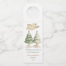 Elegant Merry Christmas Holiday Tree Favor Tags  Flaschenanhänger