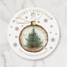 Elegant Merry Christmas Holiday Tree Geschenkanhänger