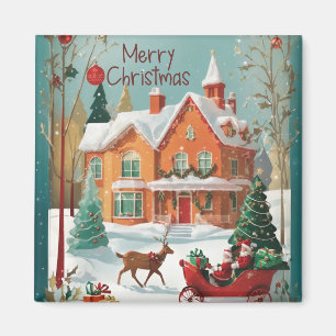 Elegant Merry Christmas Magnet