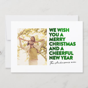 ELEGANT MERRY CHRISTMAS & NEW YEAR IMITATE GRÜNE F FEIERTAGSKARTE