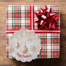 Elegant “Merry Christmas”  Ornament Karte