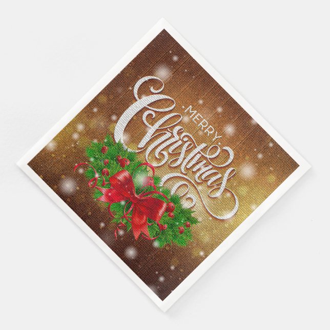 Elegant Merry Christmas Party Serviette (Ecke)