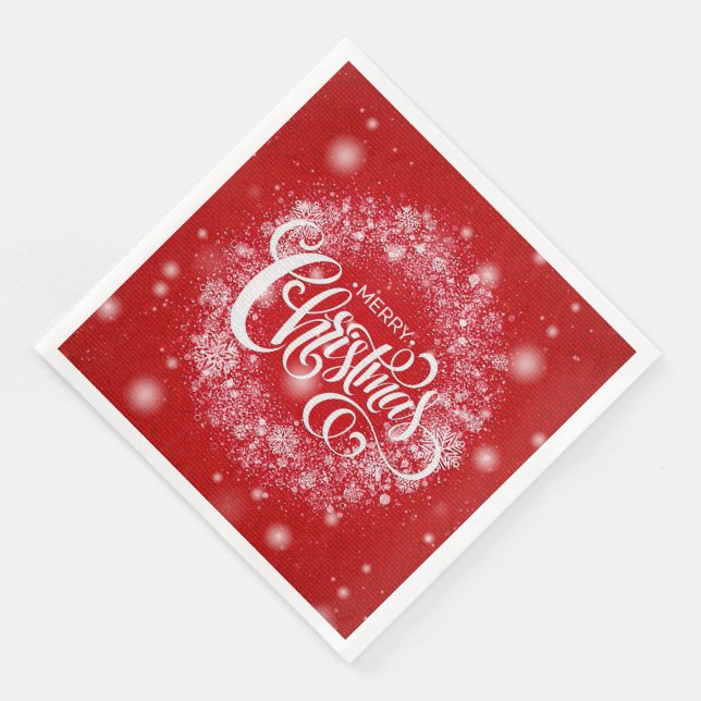Elegant Merry Christmas Party Serviette (Ecke)