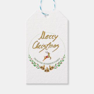 Elegant Merry Christmas Personalized Gift Tag Geschenkanhänger