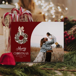 Elegant Merry Christmas Photo Feiertagspostkarte