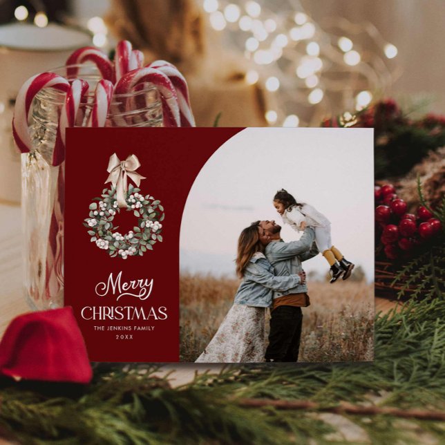 Elegant Merry Christmas Photo Feiertagspostkarte (Elegant Christmas Photo Post Card)