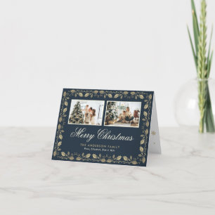 Elegant Merry Christmas Photo Folded Holiday Cards Feiertagskarte