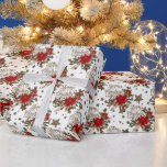 Elegant Merry Christmas poinsettias Geschenkpapier<br><div class="desc">Elegant Merry Christmas poinsettias</div>