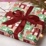 Elegant Merry Christmas Red Green Collage Geschenkpapier<br><div class="desc">Elegante Merry Christmas Red Collage Wrapping Paper Geschenkwrap zeigt ein Muster von Weihnachtselementen wie Schneeflocken,  Weihnachtsbäumen,  Rentier,  Santa und seinen Schlitten in einem Flickwerk von rot,  grün und tartan mit dem Text "Frohe Weihnachten" in modernen Kalligrafieschrift. Ideal für die Geschenkverpackung Weihnachten und Urlaubsgeschenke. Erstellt von Evco Studio www.zazzle.com/store/evcostudio</div>
