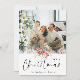 Elegant Merry Christmas Script | Foto Feiertagskarte