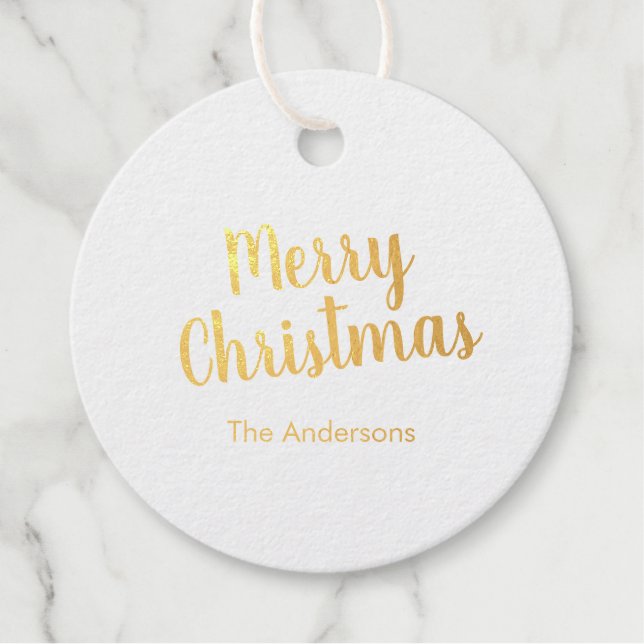 Elegant Merry Christmas Script Geschenkanhänger (Vorderseite)