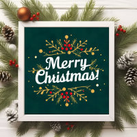 Elegant Merry Christmas Script Typografie Floral