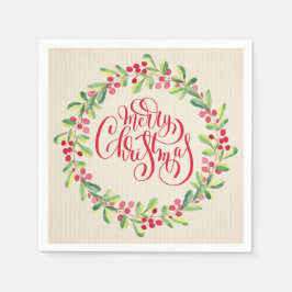Elegant Merry Christmas Serviette
