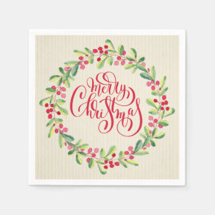 Elegant Merry Christmas Serviette