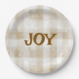 Elegant Merry Christmas Text Paper Plates Pappteller