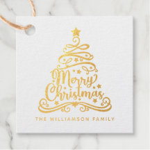 Elegant Merry Christmas Tree Family