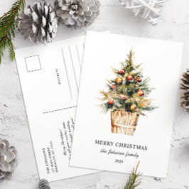 Elegant Merry Christmas Tree Non Foto Postkarte