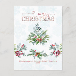Elegant Merry Christmas Typografy Feiertagspostkarte