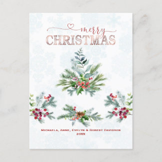 Elegant Merry Christmas Typografy Feiertagspostkarte