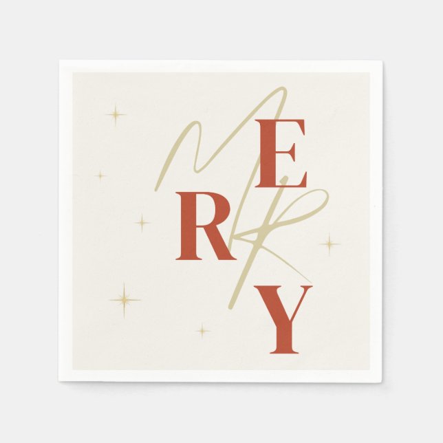 Elegant Merry Christmas Typography Serviette (Vorderseite)