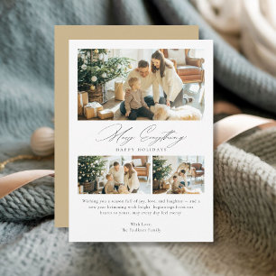 Elegant Merry Everything 3 Foto Weihnachtsfamilie Feiertagskarte