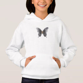Elegant Metal Butterfly Kids Hoodie