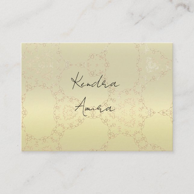 Elegant Metallic Classic Lace Look Business Card Visitenkarte (Vorderseite)