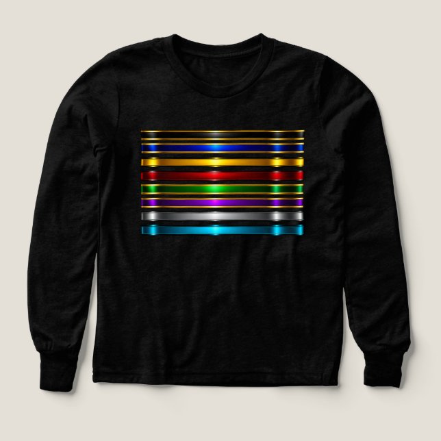 Elegant Metallic Gradient Stripes Design (Design Vorderseite)