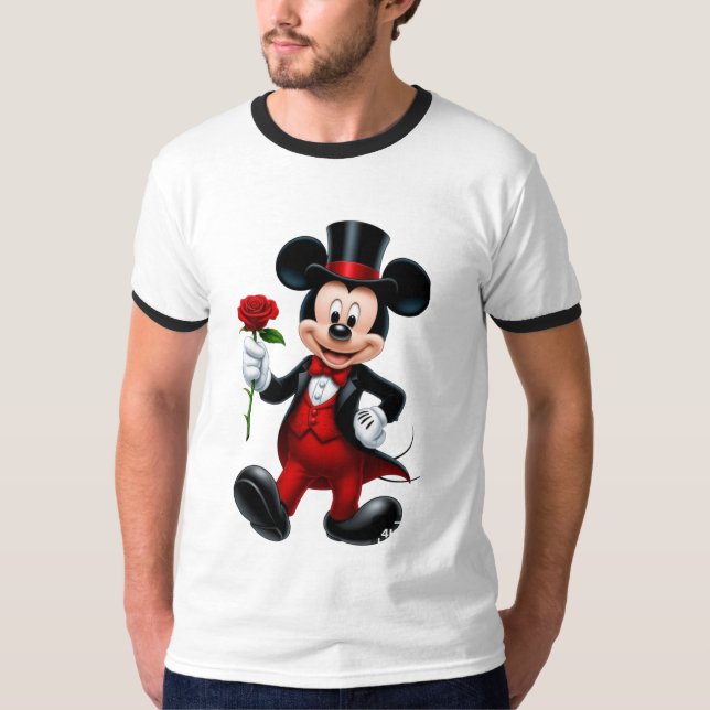 Elegant Mickey Mouse Evening Rose T-Shirt (Vorderseite)