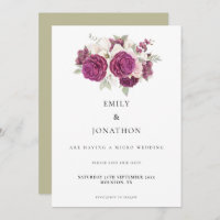 Elegant Micro Wedding Burgundy Florals Sage Green