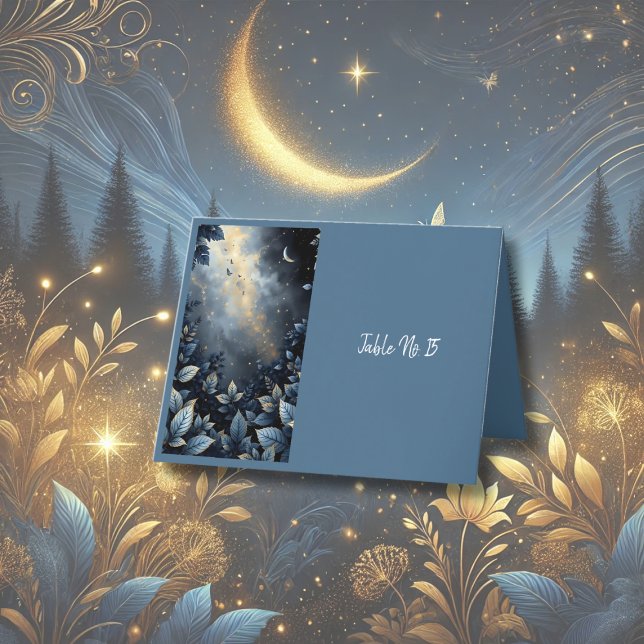 Elegant Midnight Blue Hochzeitskarte Dankeskarte (Von Creator hochgeladen)