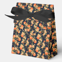 Elegant Mini Peach Floral und Black Geschenkschachtel