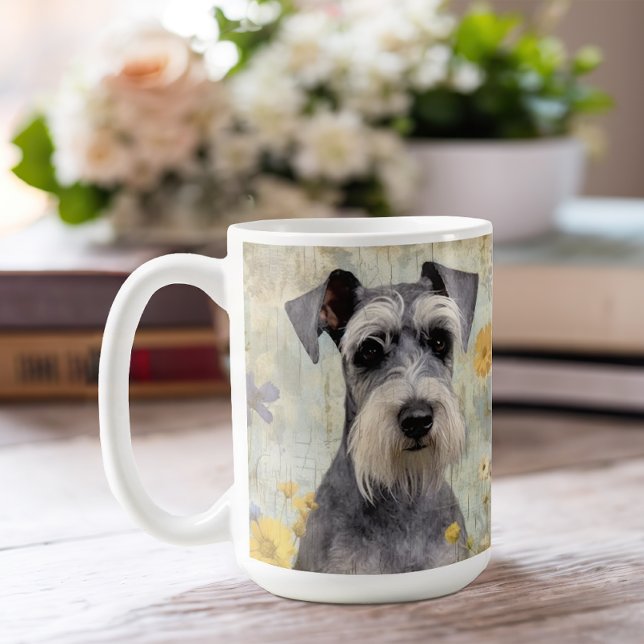Elegant Mini Schnauzer Kaffeetasse (Add some cuteness to your morning coffee with this pretty Schnauzer mug.)