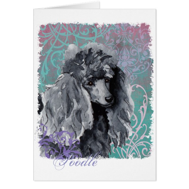 Elegant Miniature Poodle Card (Vorne)