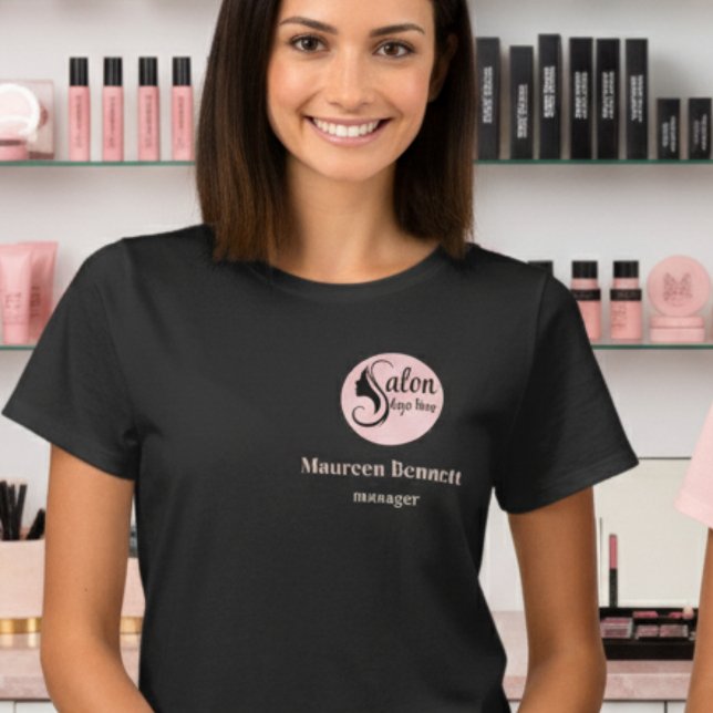 Elegant Minimal Black Makeup  Business Employee T-Shirt (Von Creator hochgeladen)