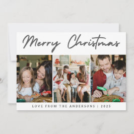 Elegant Minimal Christmas | Modern Family 3 Photo Feiertagskarte