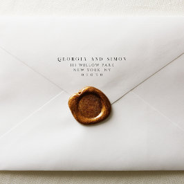 Elegant Minimal Couples Wedding Return Address Permastempel