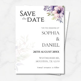 Elegant Minimal Floral Save the Date Card  Einladung