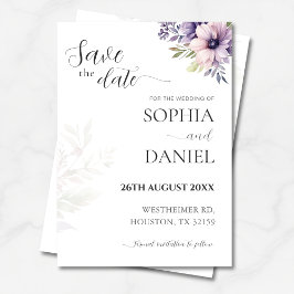 Elegant Minimal Floral Save the Date Card  Einladung
