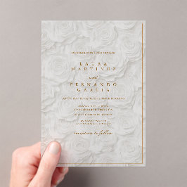 Elegant Minimal Floral Wedding Acryleinladungen
