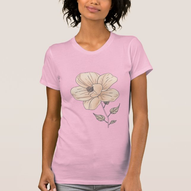 Elegant Minimal Flower Women’s T-Shirt (Vorderseite)