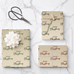 Elegant Minimal Gold Frohe Weihnachten  Geschenkpapier Set