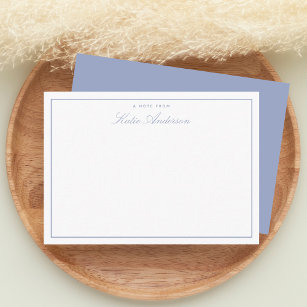 Elegant Minimal klassische Script Pastel blau Mitteilungskarte