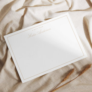 Elegant Minimal klassische Script Pastel Brown Mitteilungskarte
