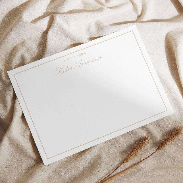 Elegant Minimal klassische Script Pastel Brown Mitteilungskarte (Von Creator hochgeladen)