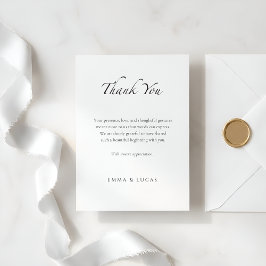 Elegant Minimal | Luxus Schwarz & Weiß Dankeskarte