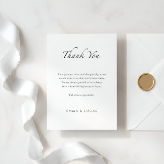 Elegant Minimal | Luxus Schwarz & Weiß Dankeskarte